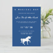 Faire-Part de Mariage Licorne Blanche (Debout devant)