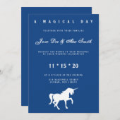 Faire-Part de Mariage Licorne Blanche (Devant / Derrière)