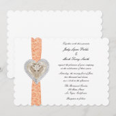 Faire-part de mariage Licorne Orange Lace (Devant / Derrière)