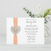 Faire-part de mariage Licorne Orange Lace (Debout devant)