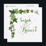 faire-part de mariage lierre et fées personnalisé<br><div class="desc">Un faire-part de mariage poétique et féérique représentant des fées virevoltant autour de feuilles de lierre et semant des étoiles sur leur passage. Ce faire-part de mariage lierre et fées et parfait pour un mariage sur le thème des fées, des elfes, de la forêt enchantée ou de toute féerie. Personnalisez...</div>