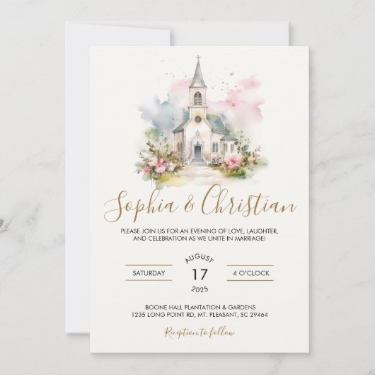 Faire-part de Mariage Lieu (Devant)