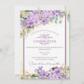 Faire-part de mariage Lilac pourpre (Devant)