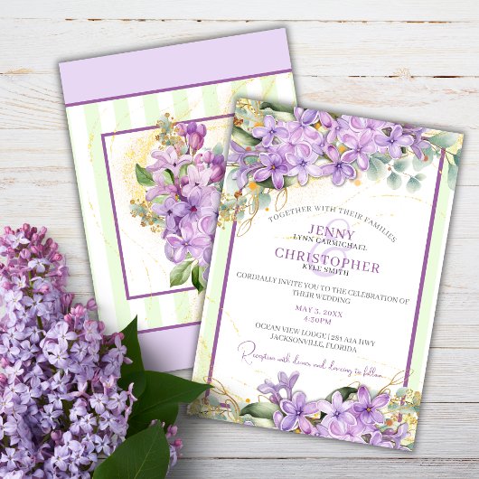 Faire-part de mariage Lilac pourpre