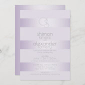 Faire-part de mariage | Lilac Shimmer Striogramme (Devant / Derrière)