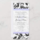 Faire-part de mariage Lilac Trim noir Damask (Devant)