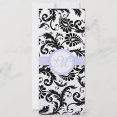 Faire-part de mariage Lilac Trim noir Damask (Dos)