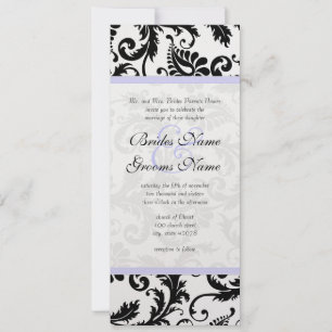 Faire-part de mariage Lilac Trim noir Damask
