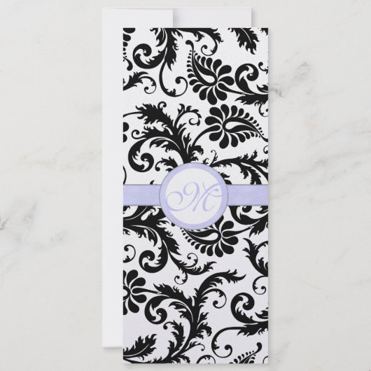 Faire-part de mariage Lilac Trim noir Damask (Dos)