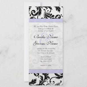 Faire-part de mariage Lilac Trim noir Damask
