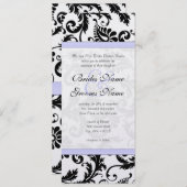Faire-part de mariage Lilac Trim noir Damask (Devant / Derrière)