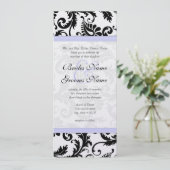 Faire-part de mariage Lilac Trim noir Damask (Debout devant)
