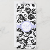 Faire-part de mariage Lilac Trim noir Damask (Dos)