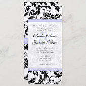 Faire-part de mariage Lilac Trim noir Damask (Devant / Derrière)