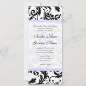 Faire-part de mariage Lilac Trim noir Damask (Devant)