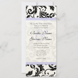 Faire-part de mariage Lilac Trim noir Damask