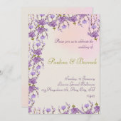 faire-part de mariage lilas (Devant / Derrière)