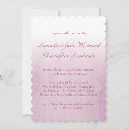 faire-part de mariage lilas de bourgeon à rose sim (Dos)