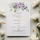 Faire-part de mariage lilas et verdure avec accent