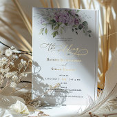 Faire-part de mariage lilas et verdure avec accent
