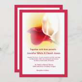 Faire-part de mariage Lily de Calla rouge et blanc (Devant / Derrière)