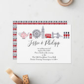 Faire-part de mariage Londres personnalisée (Devant/Arrière en situation)