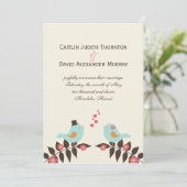 Faire-part de mariage Love Birds (Debout devant)