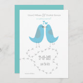 Faire-part de mariage Love Birds Save the Date (Devant / Derrière)