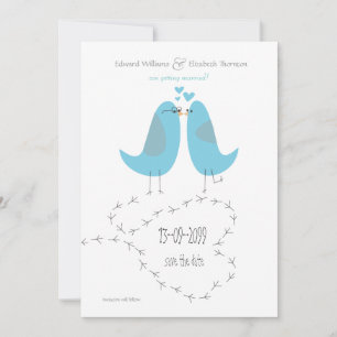 Faire-part de mariage Love Birds Save the Date