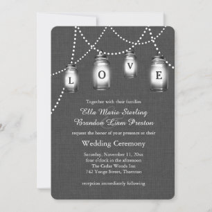Faire-part de mariage Love Mason Jars
