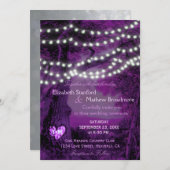 Faire-part de mariage | Lumières de chaîne de mono (Devant / Derrière)