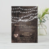 Faire-part de mariage | Lumières de chaîne de mono (Debout devant)