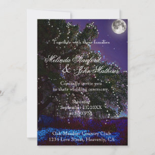 Faire-part de mariage Lumières et lune d'arbre