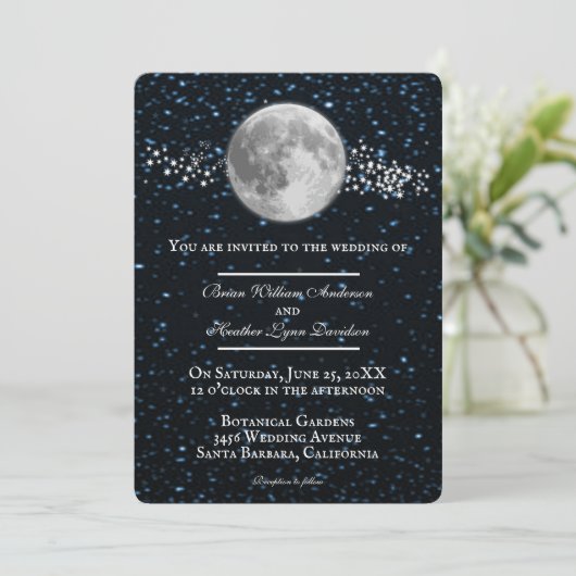 Faire-part de mariage lunaire (Debout devant)