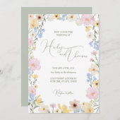 Faire-part de mariage lunaire floral (Devant / Derrière)