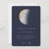 Faire-part de mariage Lune dorée (Devant)