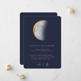 Faire-part de mariage Lune dorée