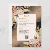 Faire-part de mariage Luxe Boho Noir et Marron (Dos)
