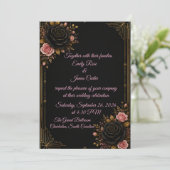 Faire-part de mariage Luxe Noir Or & Rose Blush (Debout devant)