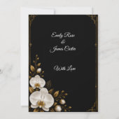 Faire-part de mariage Luxe Orchidée noire, or et b (Dos)