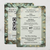 Faire-part de mariage Luxe Vert Sauge Or (Devant / Derrière)