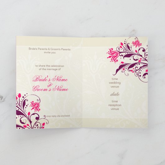 FAIRE-PART DE MARIAGE :: Lys (Intérieur)