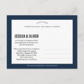 Faire-part de mariage M. et Mme - Bleu marine (Dos)