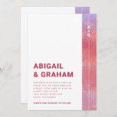 Faire-part de mariage magenta (Devant / Derrière)