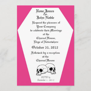 Faire-part de mariage (magenta) de cercueil