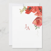Faire-part de mariage Magenta Pink et Red Poppies (Dos)
