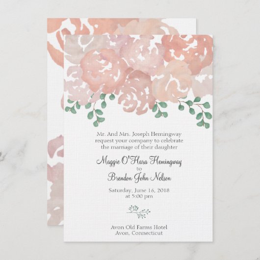 Faire-part de mariage Maggie Hemingway (Devant / Derrière)