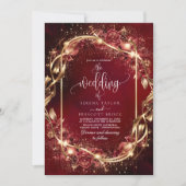 Faire-part de mariage magique rouge or Accent (Devant)