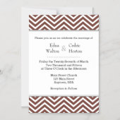 Faire-part de mariage magnétique Brown Chevron (Recto)
