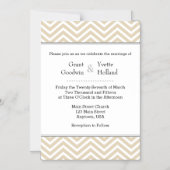 Faire-part de mariage magnétique chevron beige cla (Recto)